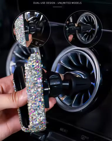 Soporte de cristal ostentoso para teléfono de coche, soporte Universal para salida de aire, Clip para teléfono móvil, soporte para teléfono inteligente Ahorra