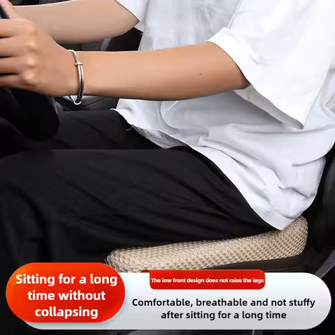 Cojín elevador para asiento de coche, cojín para asiento de coche de algodón con memoria de panal, cojín para asiento sedentario grueso de malla 3D transpirable Simple