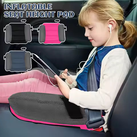 Asiento elevador inflable para coche, cojín elevador portátil de viaje Universal de PVC con bolsa de almacenamiento para niños, comodidad y seguridad para viajes - con monedas