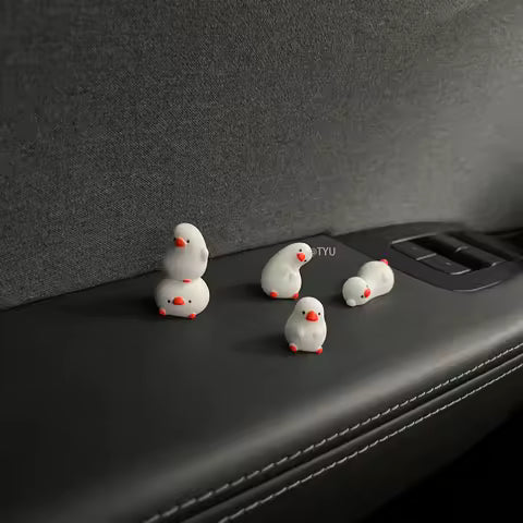 Juego de 5 Adornos Planos de Patos para Coche, Conjunto Completo de Lindas Decoraciones de Patos, Decoraciones para el Interior del Coche 5 Ahorra