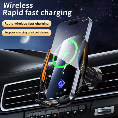 Soporte Inalámbrico para Teléfono de Coche con Carga Inalámbrica, Componentes de Ventilación Universales, 360°, 1 Unidad ° Brazo Giratorio, Conector USB Ahorra