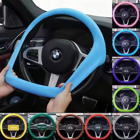Protector de silicona antideslizante para volante de coche, accesorio Protector de volante de coche de 38cm, elástico, transpirable, Universal, para verano