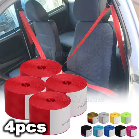 4 Uds Universal Auto 3,6 M cinturón de seguridad reforzado correas de tela de carreras cinturones de seguridad de asiento modificados correas de arnés al por mayor Ahorra
