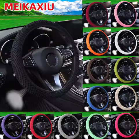 Funda de Volante de Malla Transpirable con Masaje para Mujer, 37-38cm, Accesorio Interior para Coche Sin Anillo Interior Ahorra