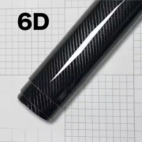 Vinilo Adhesivo para Carrocería de Coche de Fibra de Carbono, Acabado Mate, Adhesivo Negro Brillante, Película Decorativa 3D 4D 5D 6D para Autos y Motocicletas