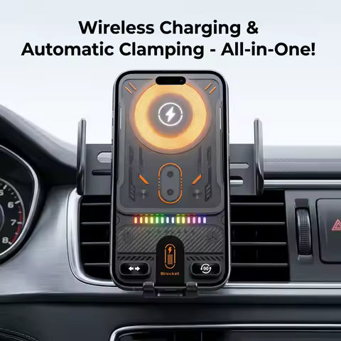 Soporte para teléfono de coche con carga inalámbrica rápida, cargador con sensor automático para teléfono de coche, compatible con . - con monedas