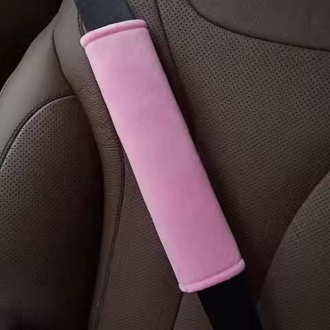 Protector Universal de Cinturón de Seguridad para Auto, Cubre Correas, Almohadilla de Seguridad para Hombro, Felpa Corta, Accesorios Interiores Ahorra