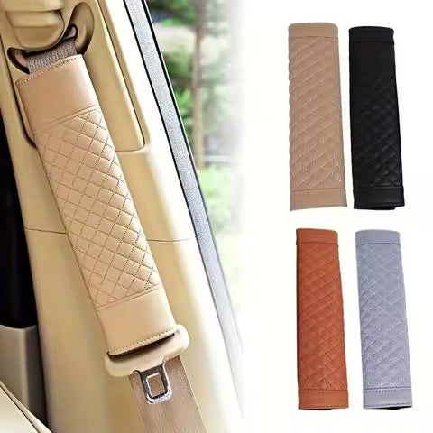 Funda de hombro para cinturón de seguridad de coche, bordado de cuero, resistente al desgaste, antideslizante, productos de decoración Interior de coche por Ud., ≥ 2 Uds