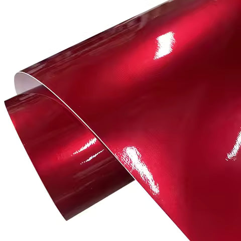 Vinilo Adhesivo Metálico Brillante Rojo Premium para Envoltura de Autos con Burbujas de Aire para su Liberación por Ud., ≥ 2 Uds