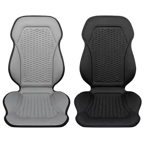 Cojines de Asiento de Coche Transpirables y Refrescantes con Textura 3D para Verano, Almohadillas Delanteras Dobles de Tela de Seda de Hielo, Fácil Instalación, Sin Necesidad de Correas