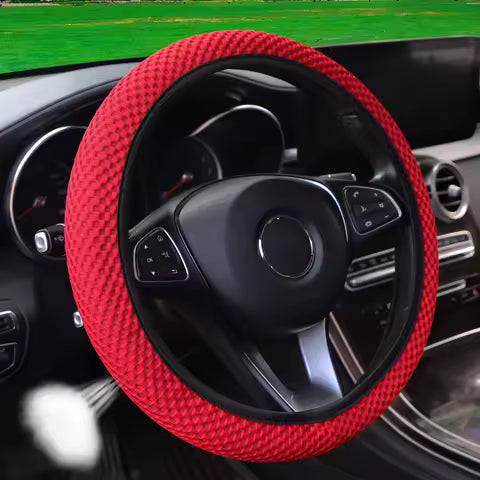 Funda de Volante de Malla Transpirable con Masaje para Mujer, 37-38cm, Accesorio Interior para Coche Sin Anillo Interior Ahorra