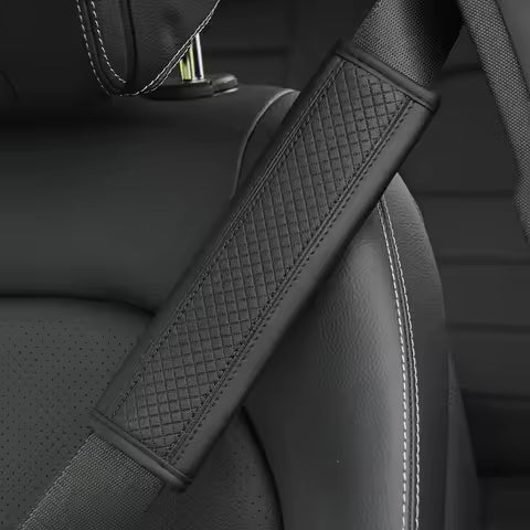 Accesorios para coche, cinturón de seguridad de cuero PU, funda para hombro, protección transpirable, almohadilla acolchada para cinturón de seguridad, Interior de coche Ahorra
