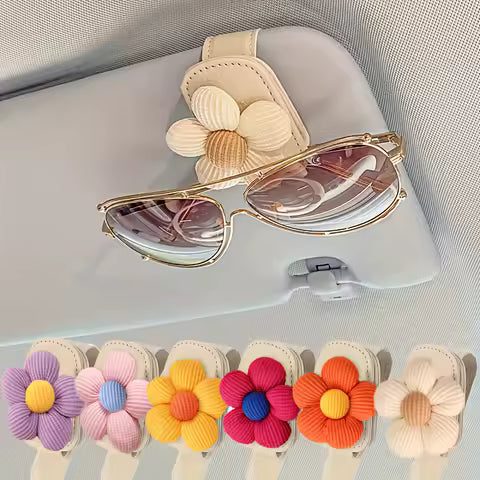 Soporte magnético para gafas con diseño de flores, Clip para parasol para coche, Clip multifuncional para billetes, compacto exquisito, accesorios para coche para mujer por Ud., ≥ 2 Uds