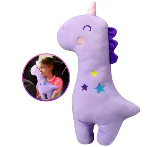 Fundas para hombros para cinturón de seguridad de coche con forma de dinosaurio y unicornio, hechas de material de felpa, universales para todos los coches por Ud., ≥ 2 Uds