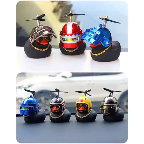 Adornos para coche, bocinas para bicicleta, decoración para patito de pato negro, campanas para motocicleta y bicicleta, decoraciones para salpicadero de coche Ducky de goma