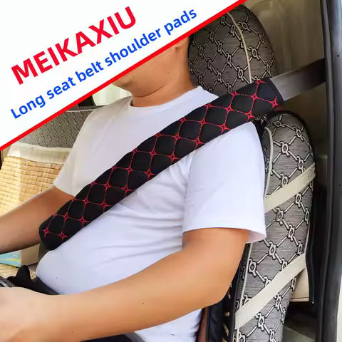 Protector de Hombro para Cinturón de Seguridad de Coche, Tela Bordada Transpirable, 50 cm, Pulgadas, Accesorios Interiores para Coche, Negro