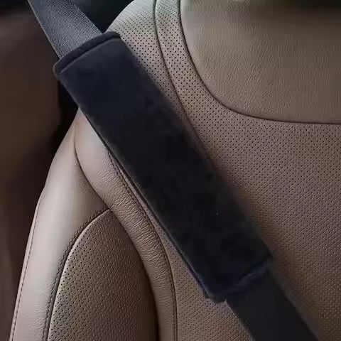 Protector Universal de Cinturón de Seguridad para Auto, Cubre Correas, Almohadilla de Seguridad para Hombro, Felpa Corta, Accesorios Interiores Ahorra