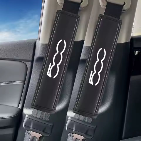 2 Fundas de Cuero para Cinturón de Seguridad de Coche, 500L, 500S, 500X, 500C, 500E - con monedas