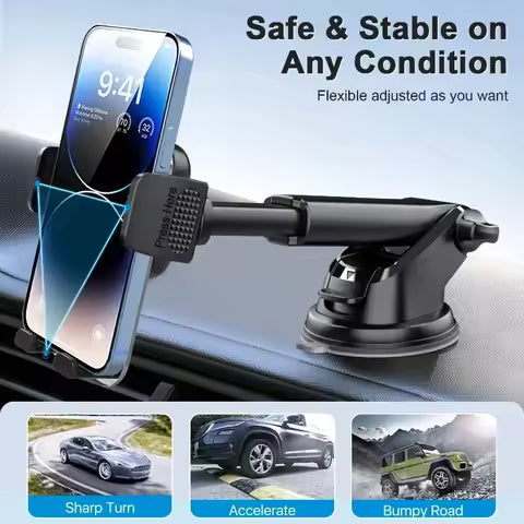 Soporte de teléfono para coche para salpicadero, parabrisas, soporte de Clip de montaje acrílico para teléfono móvil de 4,7-7 ", accesorios para automóvil