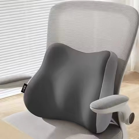 Almohada de Soporte Lumbar de Espuma Viscoelástica para Corrección de Columna, Cojín Ergonómico para Espalda y Cintura, para Silla de Oficina y Asiento de Coche