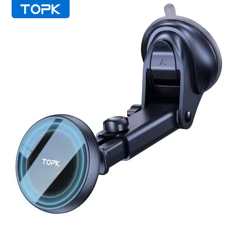 Soporte magnético para teléfono de coche Soporte para parabrisas y salpicadero [fuerte succión] Brazo largo ajustable para teléfonos móviles Ahorra