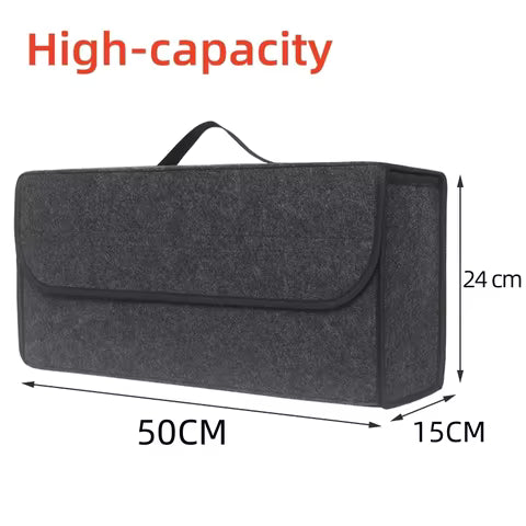 Organizador de almacenamiento de maletero con compartimento antideslizante grande, bolsa de almacenamiento para herramientas, organizador de maletero de coche, accesorios de caja de almacenamiento de fieltro suave
