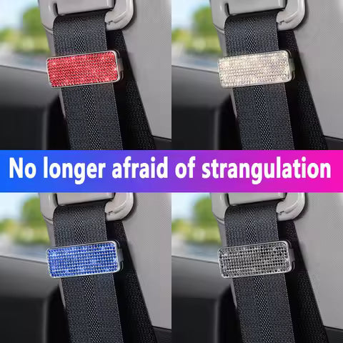 Limitador de cinturón de seguridad de coche con diamantes de imitación, abrazadera de Clip para cinturón de seguridad antideslizante ajustable para automóvil, accesorios de decoración para mujer por Ud., ≥ 2 Uds