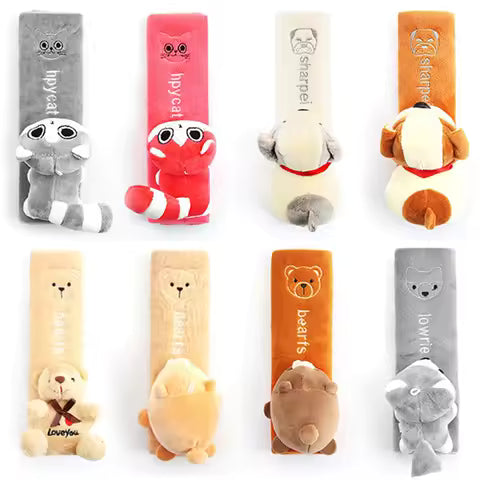 Protector de Cinturón de Seguridad para Auto con Diseño de Dibujos Animados, Cojín para Correa de Hombro, Adorno de Animalitos para Niños