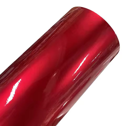 Vinilo Adhesivo Metálico Brillante Rojo Premium para Envoltura de Autos con Burbujas de Aire para su Liberación por Ud., ≥ 2 Uds