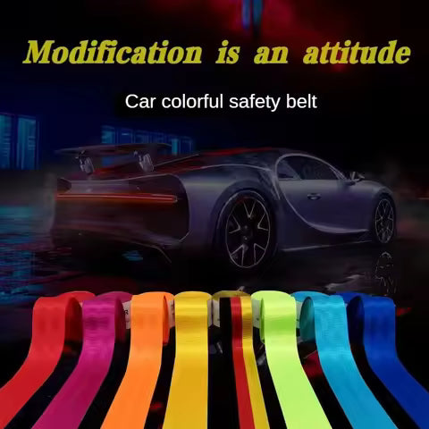 Cinturón de seguridad de coche de 3,6 M, correas para cinturón de seguridad, correa de seguridad retráctil Universal de 48MM, accesorios de conversión de asiento de coche