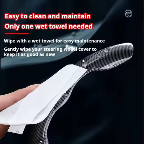 Funda para Volante de Coche, Cubierta Universal Antideslizante de Fibra de Carbono para Volante, Accesorios Antideslizantes para BMW, Benz, Audi