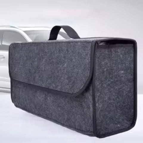 Organizador de almacenamiento de maletero con compartimento antideslizante grande, bolsa de almacenamiento para herramientas, organizador de maletero de coche, accesorios de caja de almacenamiento de fieltro suave