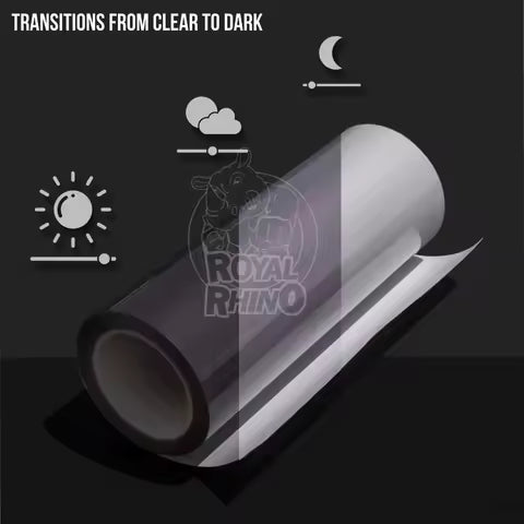 Película de Tinte Fotocrómica para Faros de Coche con Tecnología Activada por la Luz Solar, Control de Luz UV, Cambio de Color, Adhesivo para Faros de Coche, Negro Gris Ahorra