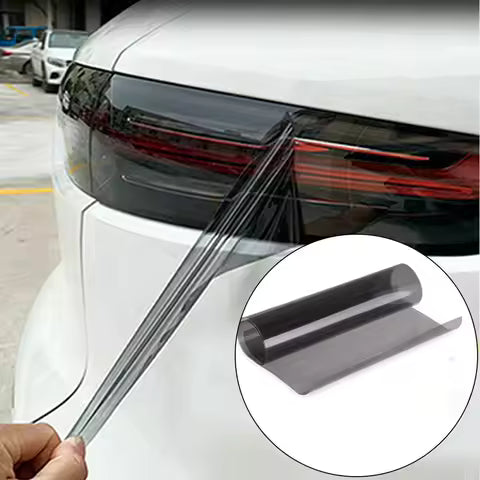 Tinte de película de PVC de humo negro claro transparente, 30x200cm, envoltura de luz trasera para faro, película adhesiva de lámina, película blindada para coches