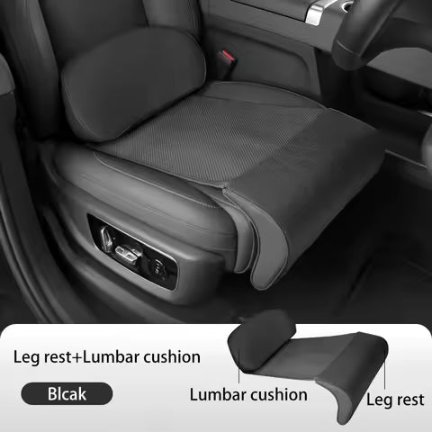 Extensor de Asiento con Soporte para Piernas de Cuero Nappa, Cojín Extensor de Espuma Viscoelástica con Respaldo, Accesorios Interiores para Automóvil, Universal