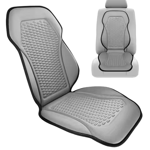 Cojines de Asiento de Coche Transpirables y Refrescantes con Textura 3D para Verano, Almohadillas Delanteras Dobles de Tela de Seda de Hielo, Fácil Instalación, Sin Necesidad de Correas