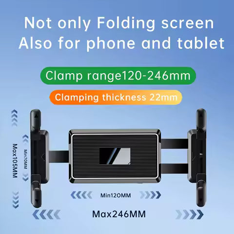 Soporte universal para ventilación de aire de coche, soporte compatible con tabletas " - 12,9", pantalla plegable de 4" - 7"/teléfono con panel recto por Ud., ≥ 2 Uds Ahorra
