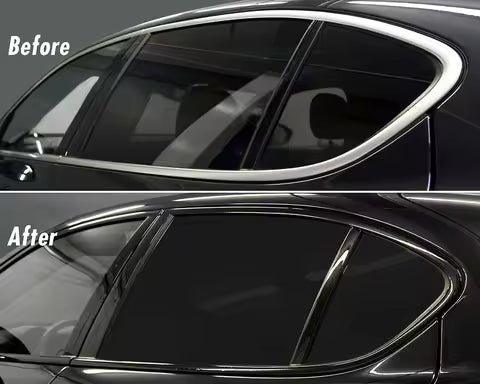 Pegatinas para coche de 3/5/7/10 cm, vinilo negro brillante, película adhesiva para ventanas, para pilar, capó, techo, puerta Ahorra