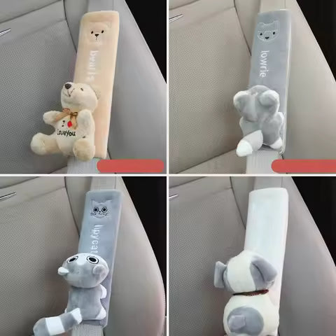 Almohadillas universales para cinturón de seguridad de coche, funda de cojín con correa para el hombro, Protector de cinturón de seguridad, Animal bonito por Ud., ≥ 2 Uds