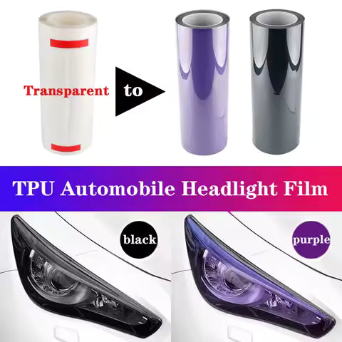 Película de TPU para faros automotrices, Control de luz inteligente, película de protección para carrocería de coche, reparación de arañazos, película de modificación fotocromática Ahorra