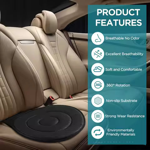 Cojín giratorio 360 para asiento de coche, para personas mayores, mujeres embarazadas, cojín giratorio móvil multifuncional Universal para vehículos Ahorra