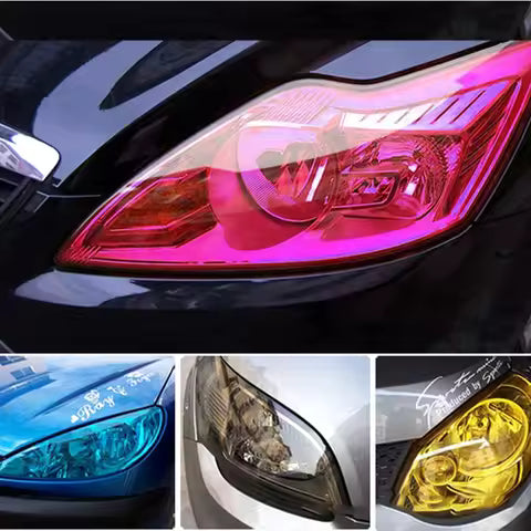 Película protectora para luz trasera de faros de coche, película de vinilo tinte, hoja adhesiva de película para lámpara de coche, pegatinas antiniebla traseras mate que cambian de Color