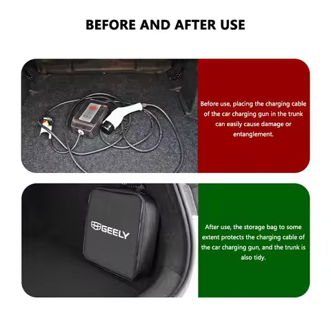 Cable de Carga para Coche, Bolsa Redonda Oxford para Almacenamiento de Pistola de Carga, Compatible con .1 Proton E.MAS 7 5 E8 Starry 8 - con monedas