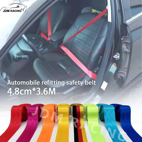 Auto 3,6 metros Universal fortalecer cinturón de seguridad correas de tela de carreras cinturones de seguridad de asiento modificados correas de arnés estándar A ++ 5 Ahorra