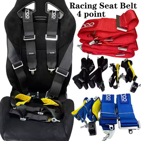 Cinturón de Seguridad de 4 Puntos, Soporte para Cinturón de Seguridad de Carreras, Arnés de Seguridad para Automóvil de Alta Resistencia, Accesorio Interior para Automóvil, Liberación Rápida FIA