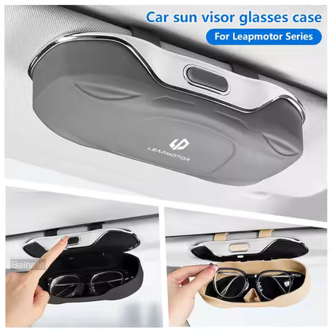 Caja de gafas para coche, soporte para gafas con visera , estuche de almacenamiento para gafas a prueba de golpes