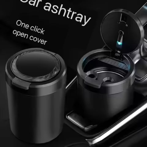 Cenicero LED portátil para coche, Cenicero Universal para coche, soportes para cenizas de cigarrillos, decoración Interior de coche, caja de soporte para automóvil sin humo Ahorra
