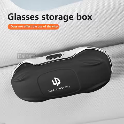 Caja de gafas para coche, soporte para gafas con visera , estuche de almacenamiento para gafas a prueba de golpes