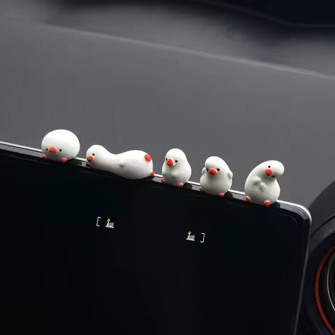 Juego de 5 Adornos Planos de Patos para Coche, Conjunto Completo de Lindas Decoraciones de Patos, Decoraciones para el Interior del Coche 5 Ahorra