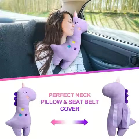 Fundas para hombros para cinturón de seguridad de coche con forma de dinosaurio y unicornio, hechas de material de felpa, universales para todos los coches por Ud., ≥ 2 Uds